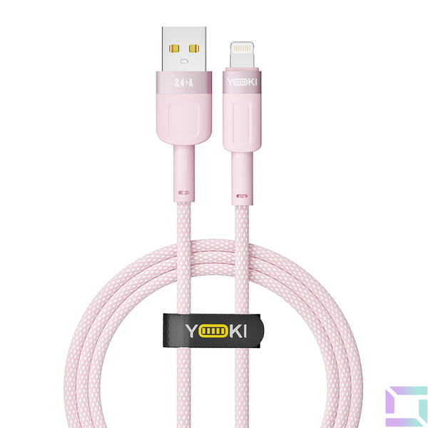 Кабель USB YOKI STYLE YK-ST41 Lightning 2.4A 1.2m Колір Помаранчевий 6907858579808 фото