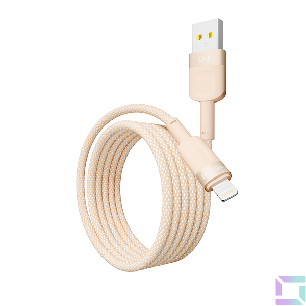 Кабель USB YOKI STYLE YK-ST41 Lightning 2.4A 1.2m Колір Помаранчевий 6907858579808 фото