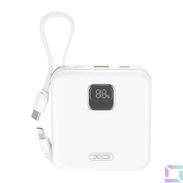 Power Bank XO PR235 22.5W with built-in iP and TYPE-C cable 10000 mAh Цвет Белый 6920680851331 фото