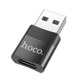 Перехідник Hoco UA17 USB Male to Type-C female USB2.0 adapter Чорний 6931474762009 фото
