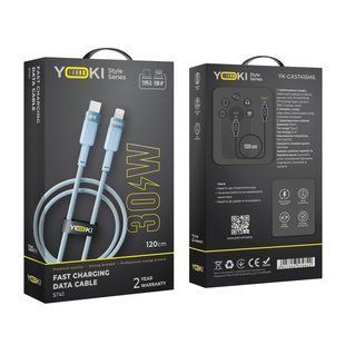 USB YOKI STYLE YK-ST41 Type-C to Lightning 30W 1.2m Синий 6907858579822 фото
