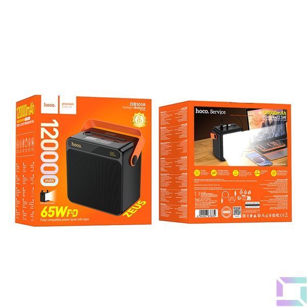 Універсальна Мобільна Батарея Power Bank Hoco DB101A 65W Zeus fully compatible 120000 mAh Чорний 6942007676632 фото