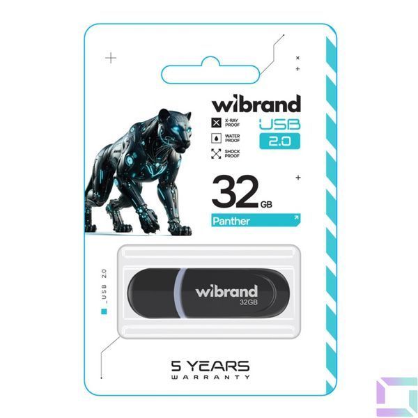 USB флеш-накопичувач Wibrand 32gb Panther Чорний 4820124241396 фото