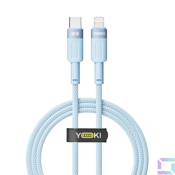 USB YOKI STYLE YK-ST41 Type-C to Lightning 30W 1.2m Цвет Синий 6907858579822 фото