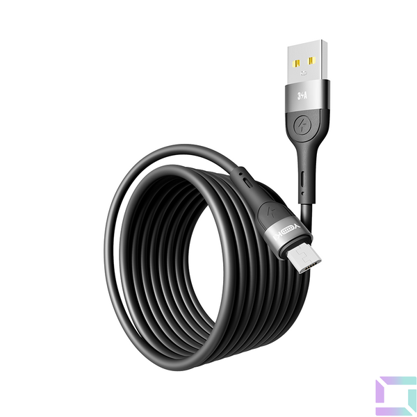 Кабель USB YOKI EXTRA YK-EX11 Micro 3A 2m Колір Чорний 6907858579129 фото