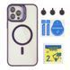 Чехол TPU+PC+Metal Stand Case with MagSafe and Camera Lenses для iPhone 12 Pro Max М'ята упаковка Dark Purple 2020000506522 фото 1
