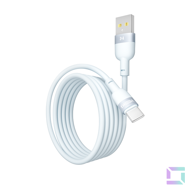 Кабель USB YOKI SILICONE YK-SI50 Type-C 3A 1.2m Колір Синiй 6907858579839 фото