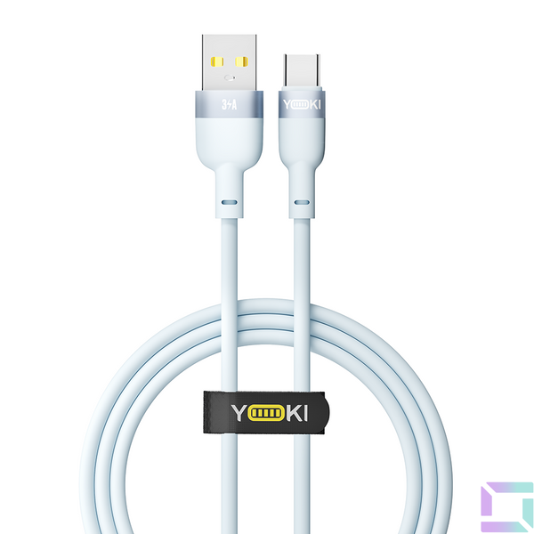 USB YOKI SILICONE YK-SI50 Type-C 3A 1.2m Цвет Синий 6907858579839 фото