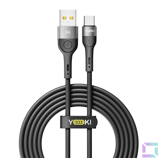 Кабель USB YOKI EXTRA YK-EX11 Type-C 3A 2m Колір Чорний 6907858579136 фото