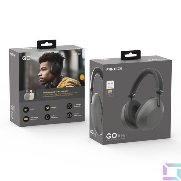 Блютуз Стерео Гарнитура FANTECH Go Tune WH06 Черный 6972661287882 фото