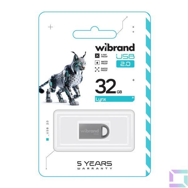 USB флеш-накопичувач Wibrand 32gb Lynx Срібло 4820124241280 фото