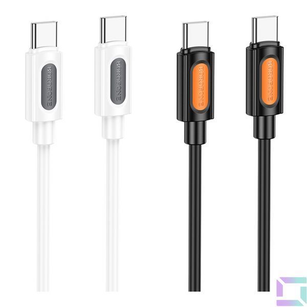 USB Borofone BX114 Silicone Type-C to Type-C 60W Черный 6941991116902 фото