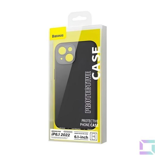 Чохол Baseus Liquid Silica Gel Case+Glass 0.22mm для iPhone 14 Plus ARYT001401 Black 6932172615307 фото