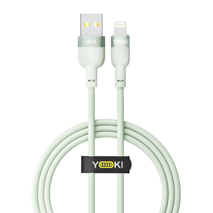 USB YOKI SILICONE YK-SI50 Lightning 2.4A 1.2m Цвет Зеленый 6907858579846 фото