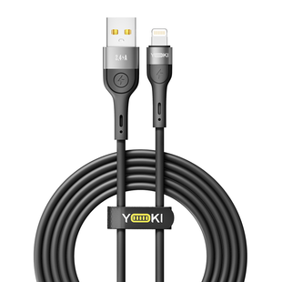 Кабель USB YOKI EXTRA YK-EX11 Lightning 2.4A 2m Колір Чорний 6907858579143 фото