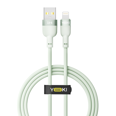 Кабель USB YOKI SILICONE YK-SI50 Lightning 2.4A 1.2m Колір Зелений 6907858579846 фото