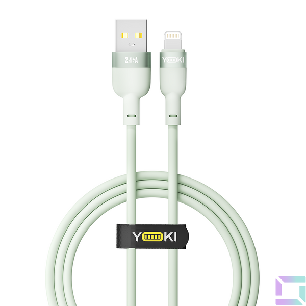 USB YOKI SILICONE YK-SI50 Lightning 2.4A 1.2m Цвет Зеленый 6907858579846 фото