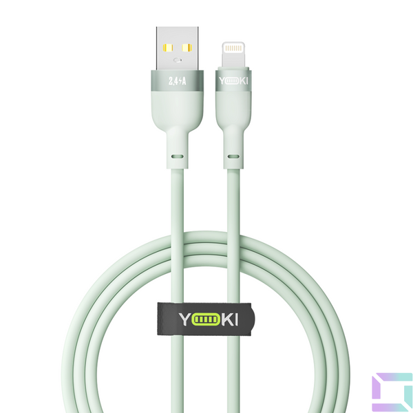 Кабель USB YOKI SILICONE YK-SI50 Lightning 2.4A 1.2m Зелений 6907858579846 фото