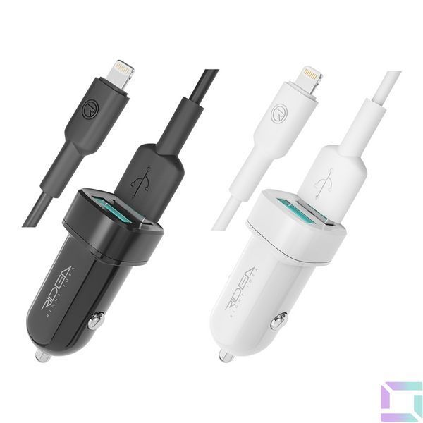 Авто Зарядное Устройство Ridea RCC-21312 Grand Lightning 2USB 2.4 A Белый 6902013730131 фото