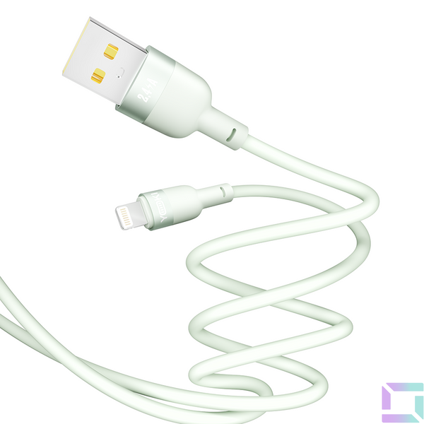 USB YOKI SILICONE YK-SI50 Lightning 2.4A 1.2m Цвет Зеленый 6907858579846 фото