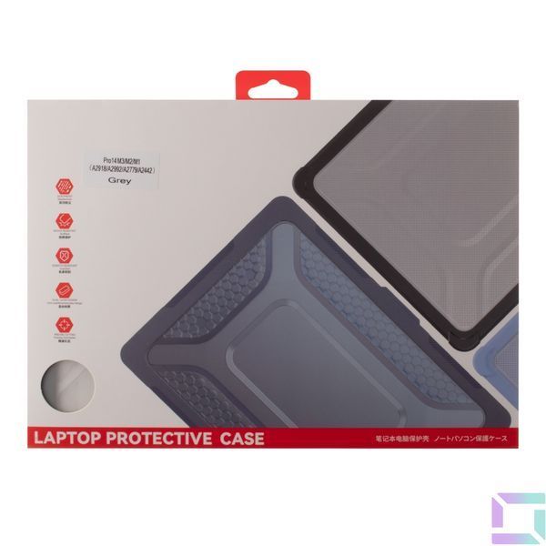 Накладка TPU+PC Hex Shield for MacBook Pro 14" 2025/2024/2023/2021 （A3434/A2442/A2779/A2918/A2992） Black 2020000472858 фото