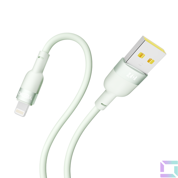 Кабель USB YOKI SILICONE YK-SI50 Lightning 2.4A 1.2m Колір Зелений 6907858579846 фото