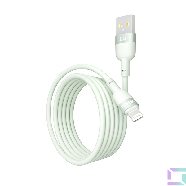 Кабель USB YOKI SILICONE YK-SI50 Lightning 2.4A 1.2m Колір Зелений 6907858579846 фото