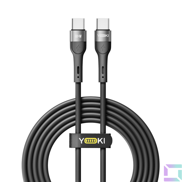 Кабель USB YOKI EXTRA YK-EX11 Type-C to Type-C 60W 2m Чорний 6907858579204 фото