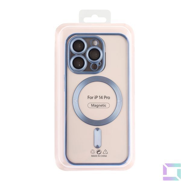 Чохол TPU Metallic Chrome Full Camera with Magsafe для iPhone 14 Pro Chrome Green 2020000383949 фото