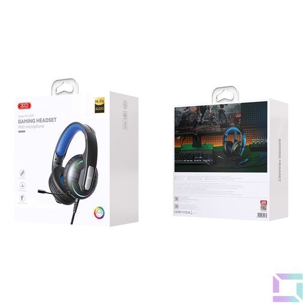 Игровые Наушники XO-GE-09 Static RGB Long Mic Headworn USB+3.5 (with adapter cable) Черный 6920680851669 фото