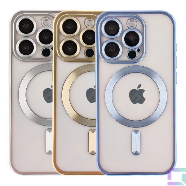 Чохол TPU Metallic Chrome Full Camera with Magsafe для iPhone 14 Pro Chrome Green 2020000383949 фото