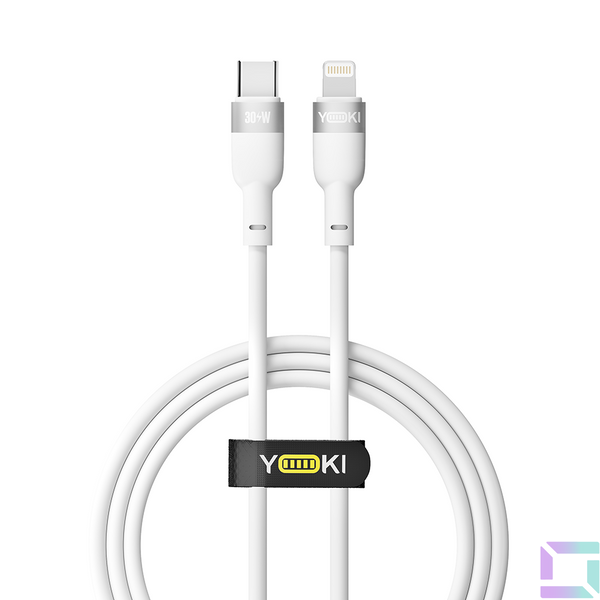 USB YOKI SILICONE YK-SI50 Type-C to Lightning 30W 1.2m Цвет Белый 6907858579853 фото