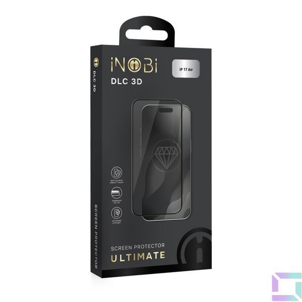 Защитное стекло iNOBI Ultimate DLC 3D for iPhone 17 Air Черный 6957371647317 фото