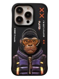 Чехол TPU+PC Nimmy 3D with Metal Buttons для iPhone 15 Gorilla Black 2020000410492 фото