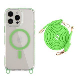 Чохол TPU+PC LanyardCase with MagSafe для iPhone 16 Pro Max Fluorescent Green 2020000476771 фото