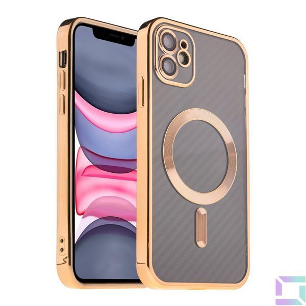 Чохол TPU Metallic Full Camera with Magsafe для iPhone 11 Gold 2020000370352 фото