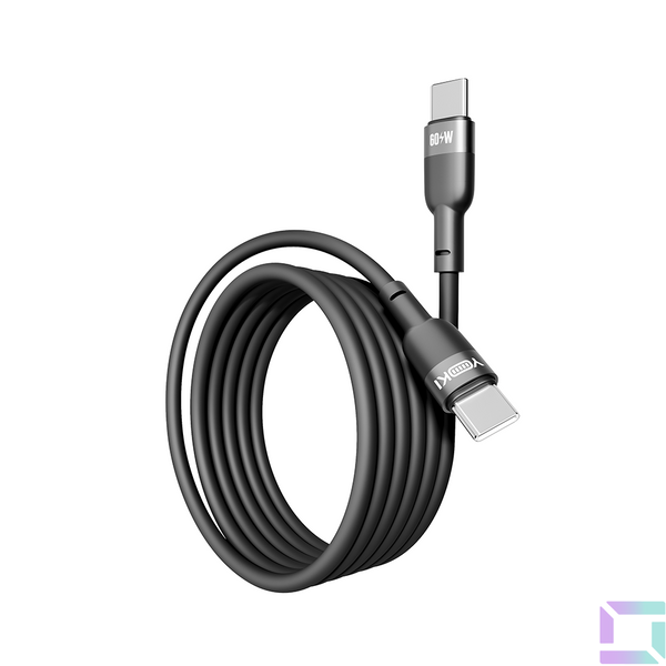 Кабель USB YOKI SILICONE YK-SI50 Type-C to Type-C 60W 1.2m Колір Чорний 6907858579860 фото