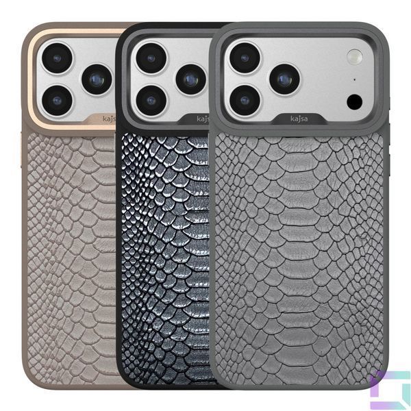 Чохол Kajsa Glamorous Collection Snake Pattern with MagSafe для iPhone 17 Pro Black O-Ring 4894505233027 фото