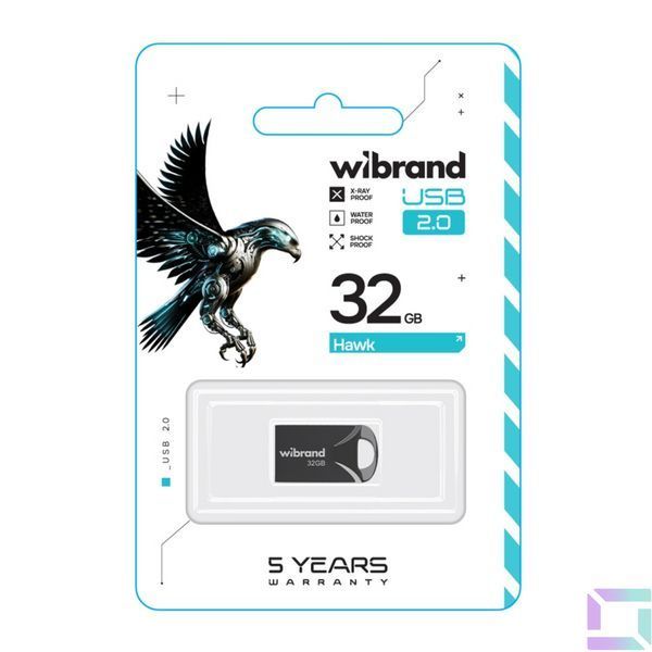 USB флеш-накопичувач Wibrand 32gb Hawk Чорний 4820124241082 фото