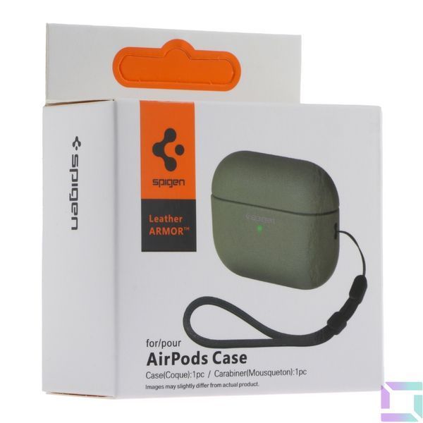 Футляр TPU Spigen Leather Armor для Airpods 3 Pitch Green 2020000438823 фото
