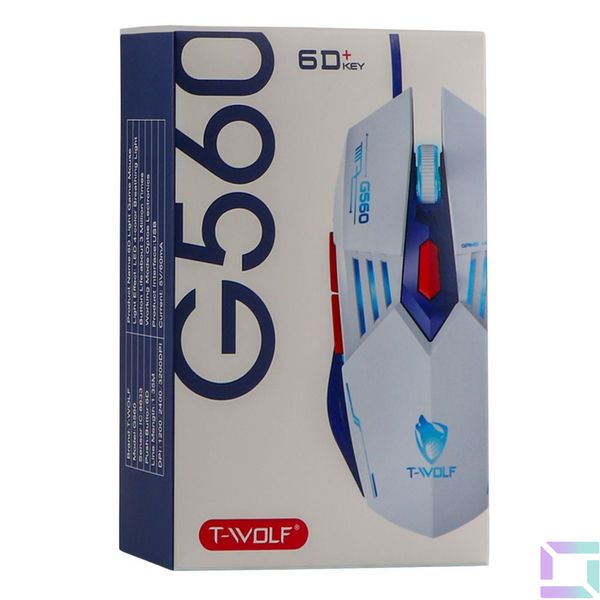 USB Миша Ігрова TWolf G560 Колір Бiло блакитний 6971252210391 фото