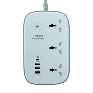 Сетевой Удлинитель LDNIO SCW3451 1USB-C PD30W / 3USB-A QC18W / 3 Sockets /WiFi 2m Белый 6933138700037 фото