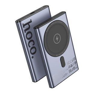 Універсальна Мобільна Батарея Power Bank Hoco Q32 Bird PD20W wireless magnetic 5000mAh Металевий сірий 6942007634076 фото