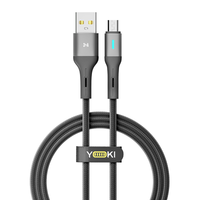 USB YOKI LED YK-LE17 Micro 3A 1.2m Цвет Черный 6907858579419 фото
