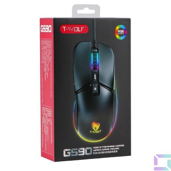 USB Миша Ігрова TWolf G590 RGB Чорний 6971252210520 фото