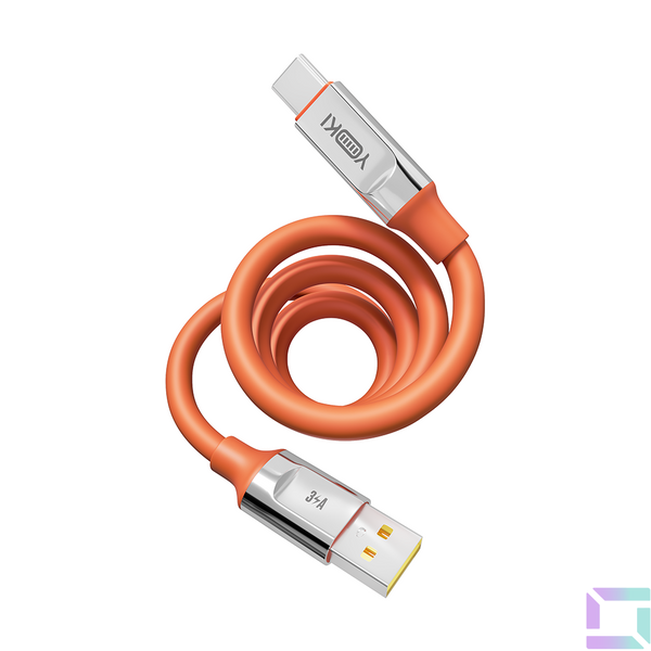 Кабель USB YOKI ULTRA YK-UL61 Type-C 3A 1.2m Колір Помаранчевий 6907858579877 фото