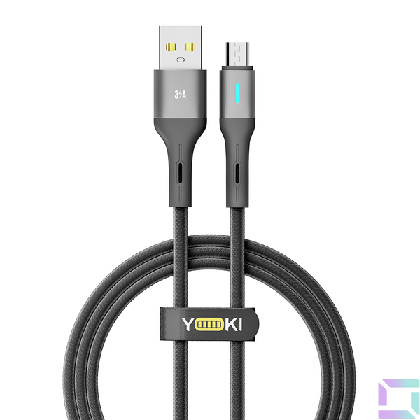 USB YOKI LED YK-LE17 Micro 3A 1.2m Цвет Черный 6907858579419 фото