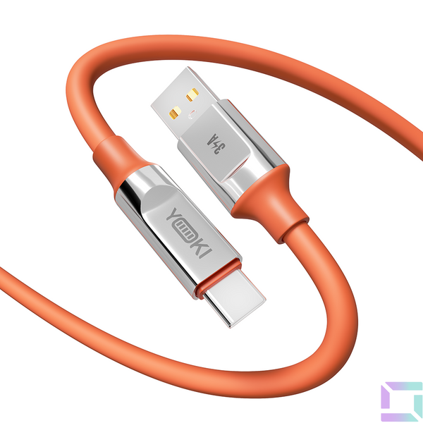 Кабель USB YOKI ULTRA YK-UL61 Type-C 3A 1.2m Колір Помаранчевий 6907858579877 фото