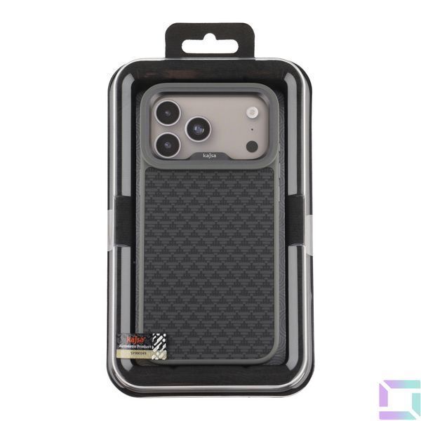 Чохол Kajsa Glamorous Collection Pyramid Pattern with MagSafe для iPhone 17 Pro Max Grey O-Ring 4894505261105 фото