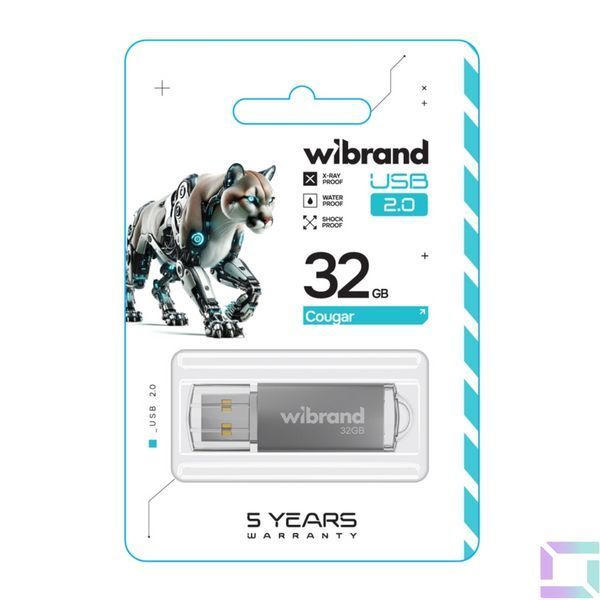 USB Flash Drive Wibrand 32gb Cougar Серебро 4820124240849 фото